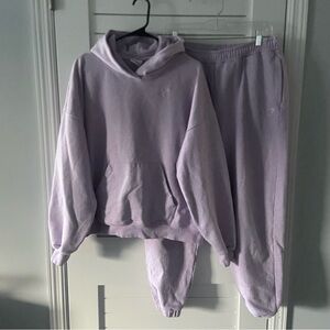 GYMSHARK Hooded Sweatshirt and Jogger Sweatset Heathered Lilac Size Large